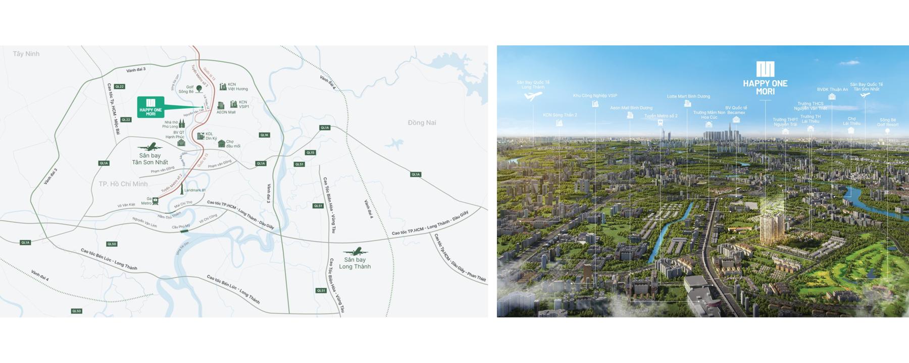 Vị trí dự án Happy One Mori