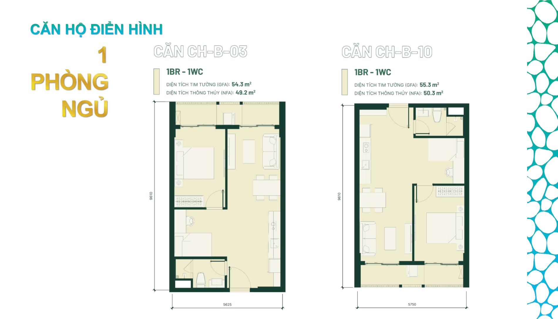 Thiết kế 1 phòng ngủ Happy One Mori