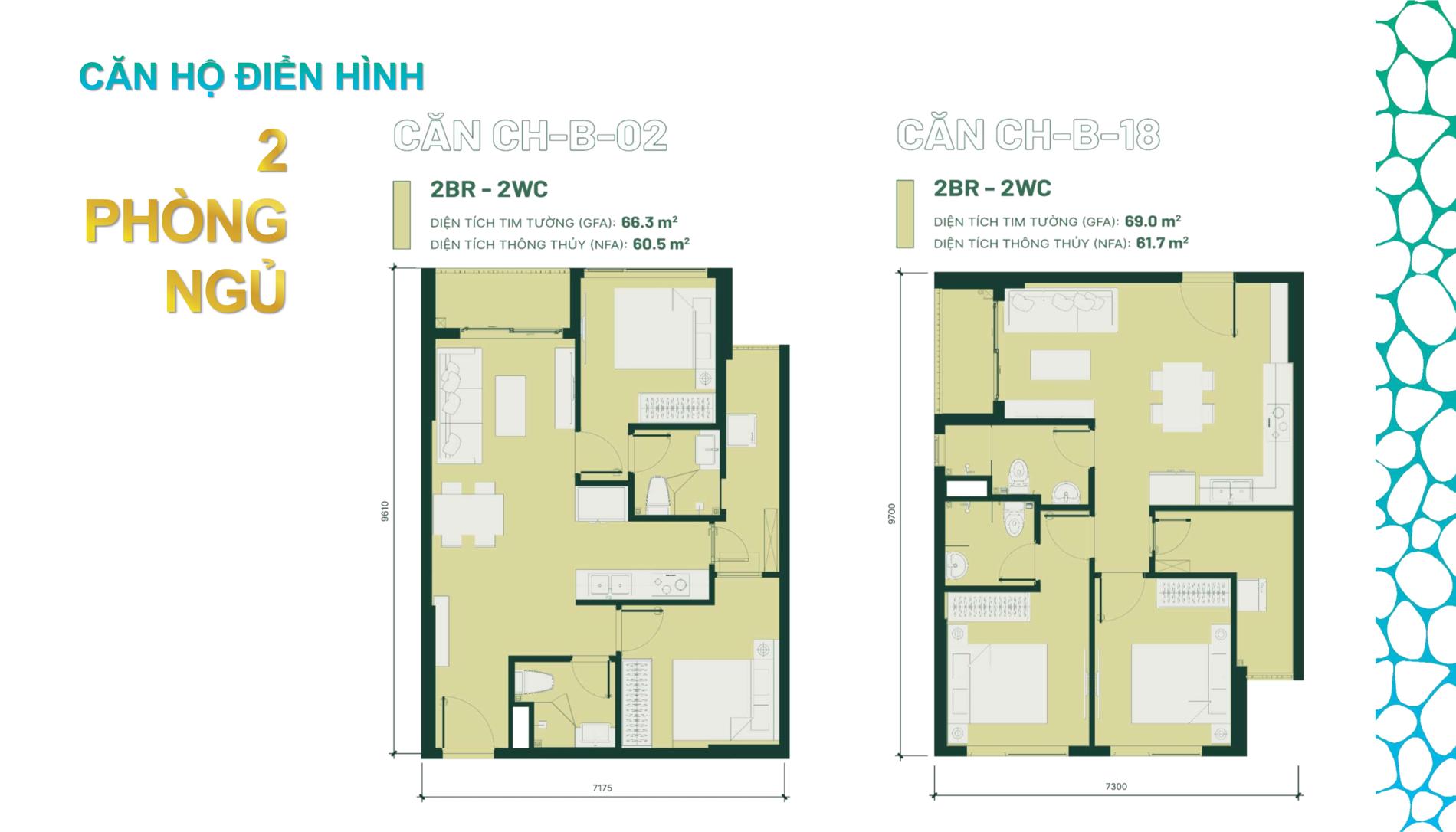 Thiết kế 2 phòng ngủ Happy One Mori